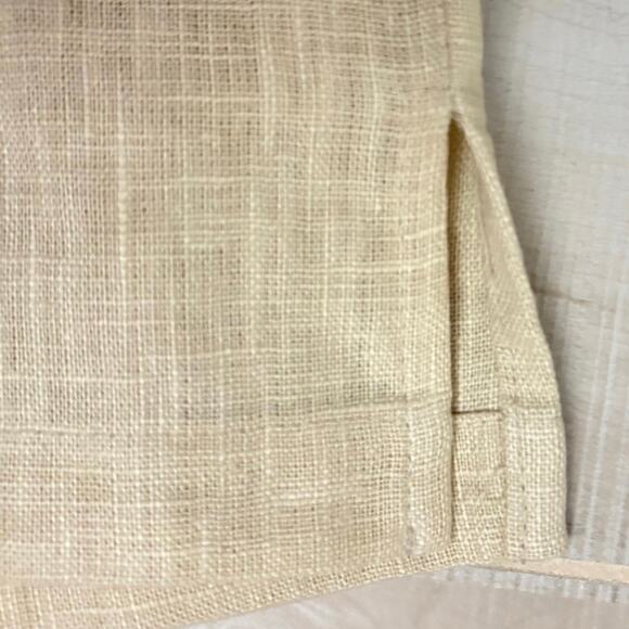 Joy Burton My Tribe Linen Boxy Top Abstract Tribal Pocket Women’s Medium Artsy - Picture 6 of 7